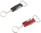 2 Pcs Bottle Opener Keychain Black+Red Key Chain Bottle Opener for Beer and Wine, Small and Practical, Easy to Carry, Open The Lids of Beer and Wine Bottle Easily, Corkscrews and Openers Tools