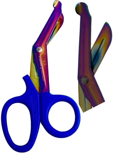Titanium Rainbow EMT Trauma Shears Paramedic Shears Stainless Steel Bandage Scissors Sharp Scissor Perfect for EMS Doctors Nurses Cutting Bandages Premium German