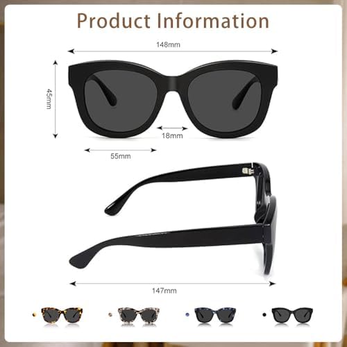 JiSoo Oversized Reading Glasses for Women Men, Stylish Designer Readers Women with Large Frame