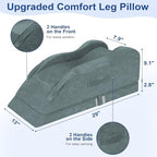 KingPavonini Adjustable Leg Elevation Pillows for After Surgery, Ergonomic Curve Keeps Knee Straight, Memory Foam Leg Pillow Elevation for Blood Circulation, Swelling and Pain Relief (Single Leg)