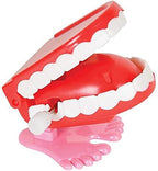 The Dreidel Company Wind Up Teeth Chomping & Chattering Teeth Toys for Kids Birthday Party Favors, Novelty and Gag Gifts, 1.75" Inches (4-Pack)