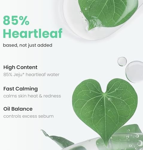 caraseoul Heartleaf 85 Calming Toner for Face, 85% Heartleaf Extract, Hydrating Korean Toner, JeJu Houttuynia Cordata Extract, for Sensitive Skin, PH Balanced, Korean Skin Care, Vegan 200ml/6.76fl.oz.