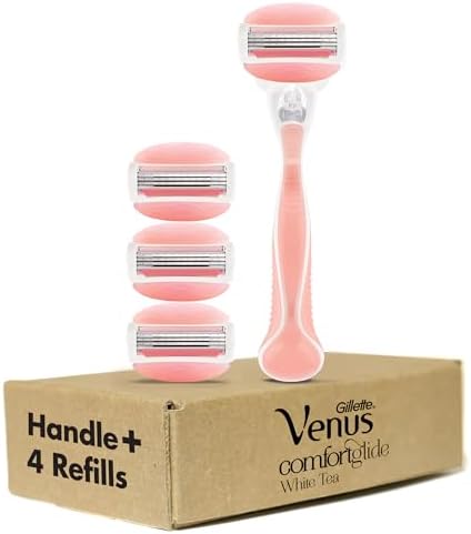 Gillette Venus ComfortGlide White Tea Women's Razor 1 Handle + 4 Blade Refills