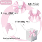 60Pcs Baby Pink Gift Wrap Bows, 3.3" Satin Ribbon Bows for Gift Wrapping, Large Size Bows for Treat Bags, Baby Shower Birthday Wedding Xmas Party Decors, Valentines, Gift Bags, DIY Crafts