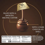 Lindt LINDOR 70% Extra Dark Chocolate Truffles, Dark Chocolate Candy with Smooth, Melting Truffle Center, Great for Gift Giving, 5.1 oz. Bag (6 Pack)
