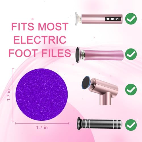 Trazzo 80/120/180 Grit Replacement Sanding Discs for Electric Foot File - Color-Coded Refill Sandpaper Pads for Callus Remover, Fits Most Round Foot Grinders (60PCS)
