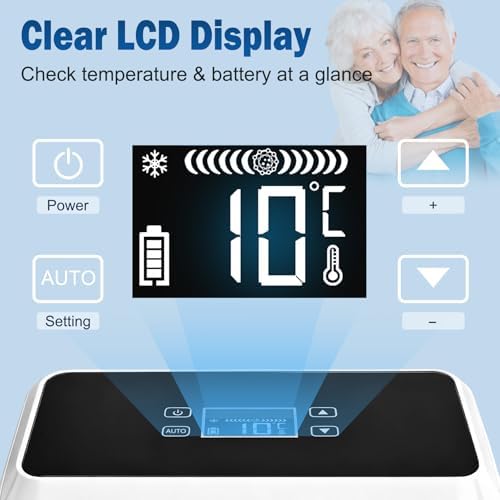 Insulin Cooler Travel Box, Portable Mini Drug Refrigerator USB Rechargeable, Battery Diabetic Box with Handle with LCD Display, Insulin Cooler Box, for Home & Outdoor Use