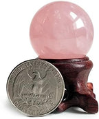 Polar Jade Rose Quartz Crystal Ball – 1.2" Pink Crystal Sphere for Meditation, Feng Shui, Chakra Healing, Divination, and Home Décor