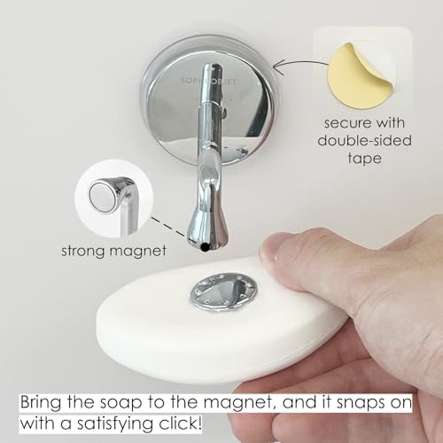 (2Pcs) SOPHI OBJET Stainless Steel Magnetic Soap Holder - Self Draining & Versatile Wall-Mount | Easy Clean, No More Soggy Soaps | Perfect for Shower, Kitchen & Bathroom.