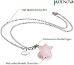 JADENOVA Merkaba Crystal Pendent Necklace for Women Men Jewelry Energy Healing Gemstone pendant (18 Inches Stainless Steel Chain)