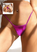 ohyeahlady Womens Sexy G-String Thongs Leather Bikini Panties Micro Underwear Low Rise T-Back Lingerie Underpants Plus Size