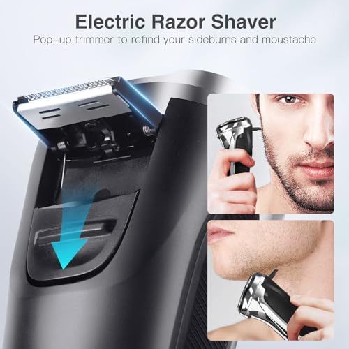 Electric Razor for Men, 90Min Long-Lasting Shaver with 4D Floating Head & LCD Display, Ultra Smooth for Sensitive Skin, IPX6 Waterproof, USB-C Fast Charge, with Travel Case - Ideal Gift