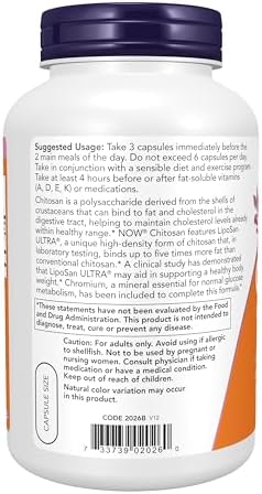 NOW Supplements, Chitosan 500 mg plus Chromium, Weight Management*, 240 Veg Capsules