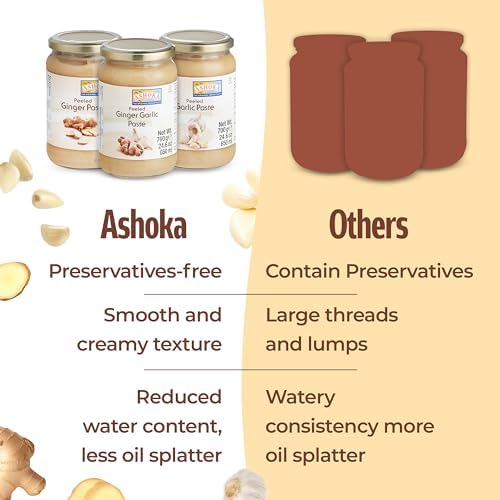 Ashoka Authentic Garlic Cooking Paste | Vegan | Gluten-Free | Kosher Certified | Non-GMO | No Colors | Made from Premium Indian Spices | 700 Grams (Pack of 1)