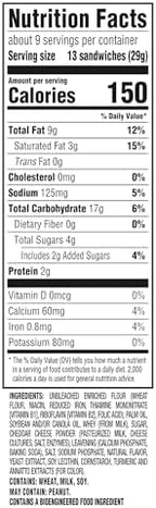 RITZ Bits Cheese Sandwich Crackers, Snacks for Kids and Adults, Lunch Snacks, 8.8 oz