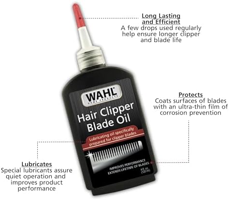 Wahl Premium Hair Clipper Blade Lubricating Oil for Clippers, Trimmers, & Blade Corrosion for Rust Prevention – 4 Fluid Ounces – Model 3310-300A