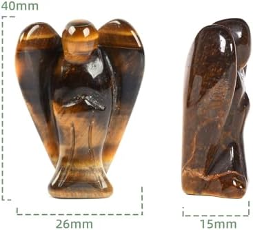 Tiger Eye Original Pocket Guardian Angel Healing Stone Crafts Figurine Gemstone Decoration 1.5 Inches