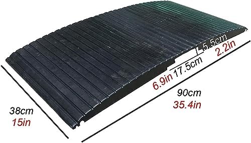 Curb ramp Bridge Ramp for Get in and Out of Houses, Rubber Threshold Ramps for Wheelchairs/Walkers, Non Slip Indoor Outdoor Patio Transition Ramp (Size : 38 * 90 * 7Cm(15 * 35.4 * 2.8Inch))