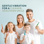 BibenaNova Kids Sonic Toothbrush for Children Ages 3+, Battery Powered, Extra Soft Dupont Bristles, Waterproof, 31,000 VPM | 2 Brush Heads (Light Pink)