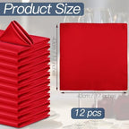 P Pothuiny 12 Pcs Silky Red Satin Napkins 17 x 17 Inches, Square Smooth Wedding Dinner Napkins Satin Cloth Napkins Table Napkins for Banquet Party Restaurant Decor, Thanksgiving, Christmas