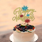 Happy New Year Cake Topper，New Year's Eve,Christmas,Happy Holidays Party Decorations ，Cheers to 2025 Cake Toppers ，2025 Happy New Year Party Decorations.