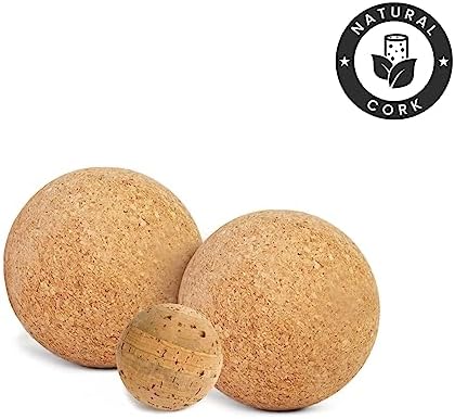 Yoga Studio Natural 100% Cork Unbranded Massage Ball Set of 3-2 x 4cm, 2cm
