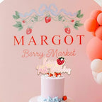Berry First Birthday Cake Topper - Strawberry Theme Cake Topper, Berry Sweet One First Birthday Cake Decoration for Party, Anniversary, Photo Props, Cake Smash…