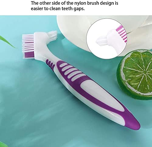 FILFEEL Denture Brush, 2pcs/Set, Specially Designed to Thorough Cleaning Dentures & Bridges