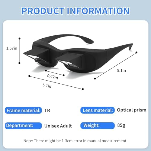 SooGree Lazy Glasses, Horizontal Prism Glasses,Lazy Spectacles for Bedridden Laying Dowd Reading and Watching TV in Bed