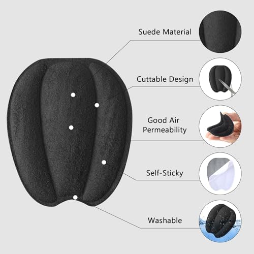 Oruola 4pcs Shoe Tongue Pads, Tongue Pads for Shoes,Non Slip Tongue Cushion Inserts Felt Shoe Pads for Men and Women,Heel Pads,Forefoot Insoles,Adjusting Shoe Fit(Black)