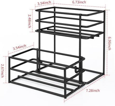MCSAPIL Coffee Syrup Rack (4 Bottle Capacity)，Coffee Syrup Organizer for Coffee Bar,Kitchen.Small Wine Rack for Bar,Family,Storage for Syrup, Wine, Dressing