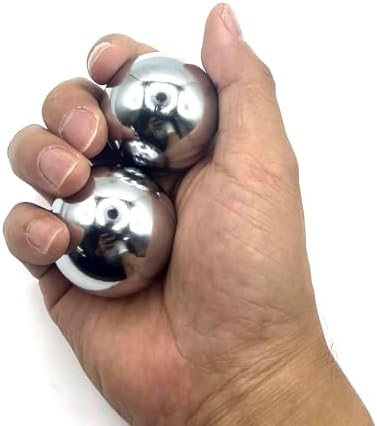 6.35oz(0.18kg) Set of 2 Chinese Baoding Balls Hand Exercise Therapy Balls 1.57 Inches Diameter Stress Reliefe Balls with Gift Box