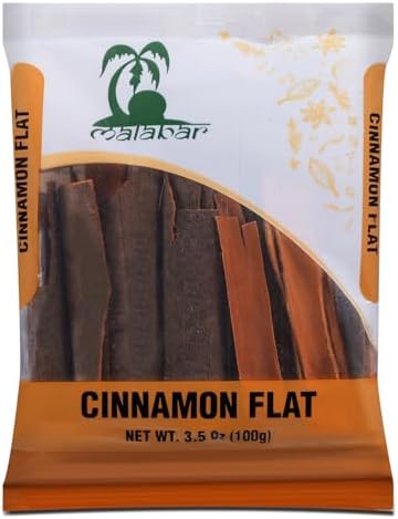 Malabar Desi (Dalchini) Flat Cinnamon 3.5oz (100g) ~ All Natural | Vegan | Gluten Friendly | NON-GMO | Indian Origin