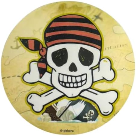 Dekora, Edible Pirate Cake Decorations, Edible Cake Toppers Decoration for Kids Birthday, Pirate Image Sheet for DIY Cake Decorating, 7.8-Inch Round Wafer Paper, Sugar-Free