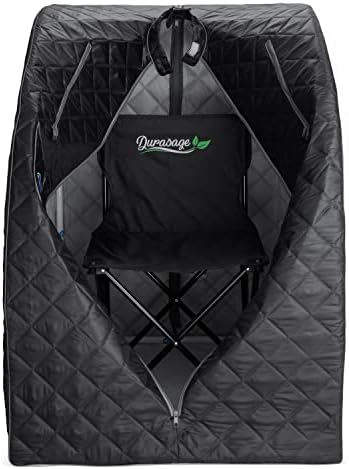 Durasage Lightweight Portable Personal Steam Sauna Spa for Relaxation at Home, 60 Minute Timer, 800 Watt Steam Generator, Chair Included (Black)