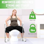 Toilet Safety Rail for Seniors with 2 Reinforced Nuts, Height & Width Adjustable Toilet Safety Frame for Elderly, Handicap & Disabled Bathroom Assist Rail with Armrests 250 LB (White)