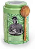 JusTea COCONUT GREEN | Loose Leaf Herbal Tea | Tin with Hand Carved Tea Spoon | 40+ Cups (3.5oz) | Caffeine Free | Award-Winning | Fair Trade | Non-GMO