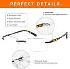 EFE Frameless Reading Glasses Women Rimless Lightweight Unbreakable Blue Light Reader Eyeglasses 3 Pack (Multicolor, 1.5)