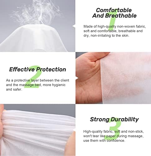 100pcs Massage Table Sheets, Disposable Bed Sheets Soft Non woven Fabric Spa Bed Sheets Breathable For Massage Beauty Salon Eyelash Wax Tattoo Bed Covers, 31" x 71" White
