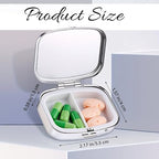 Chic Cute Cow Couple Bow-Compartment Metal Pill Box – Compact and Stylish Medication Organizer, Food-Safe, Portable for Wallet or Pocket, Perfect for Vitamins and Supplements