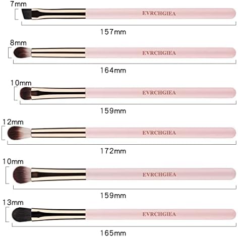 Eye Makeup Brush Set, 6 Pcs Professional Blending Eyeshadow Makeup Brushes for Concealer Eyebrows Eyeliner, Soft Hairs & Wood Handle