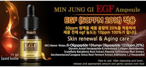 Sid-mool Min Jung GI E.G.F Ampoule - Korean Skin Care Ampoule - Firm-ness & Skin Health with EGF, Snail Secretion & Glycerin - Liposome Tech - All Skin Types & Face Use - Ampoule Korean Skin Care