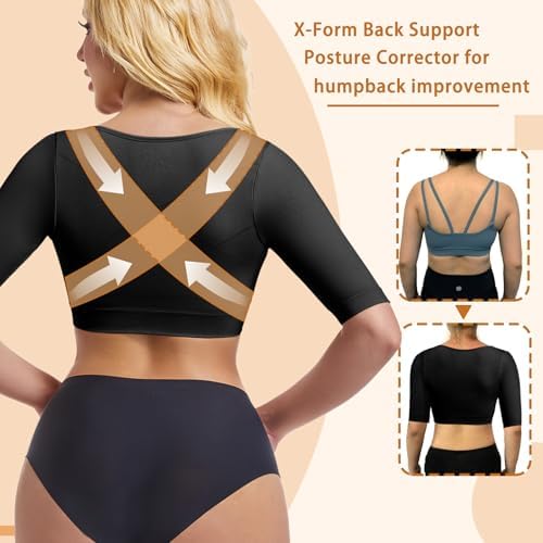 ONEW Upper Arm Shaper Compression Sleeves For Women Lipo Faja Post Surgery Slimming Posture Corrector Tops Shapewear