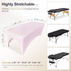 Spa Bed Cover Professional Lash Bed Cover Stretchy Massage Table Cover Beauty Bed Protective Topper, Excellent for Lash Extension, Spa, Massage, Beauty Salon, Wax, Tattoo Bed and Table (Pink)