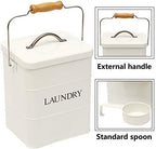 Laundry Powder Bin, Washing Powder Storage Tin with Scoop, Airtight Lid & Handles, Laundry Detergent Powder Storage Box - Perfect for Holding Pods Tablets Capsules Powder Detergent-White