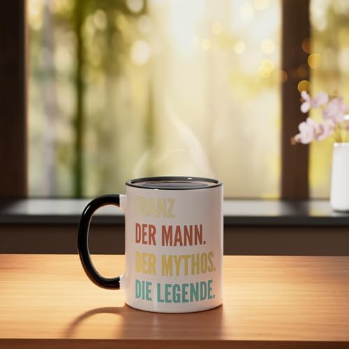 Funny German First Name Design - Franz Ceramic Mug, Black/White