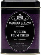 Harney & Sons Mulled Plum Cider, 4oz Loose Leaf Herbal Tea with Cinnamon, Rooibos, Apple Pieces, and Plum