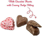 Chocolate Heart Candies Wedding Favors – Individually Wrapped Chocolate Fudge Filled Heart Shaped Candy 16 Ounce, Pink Candy (About 46 Pieces)