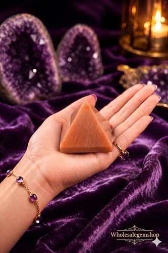GEMSCITE Red Aventurine Pyramid Crystal Healing Stones - 2" Great Pyramid Figurine of Natural Stone for Meditation, Reiki, Chakra Balancing, Handcrafted