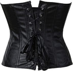HNGHOU Corsets for Women Faux Leather Corset Top Steampunk Corsets Zipper Bustier Pirate Costume